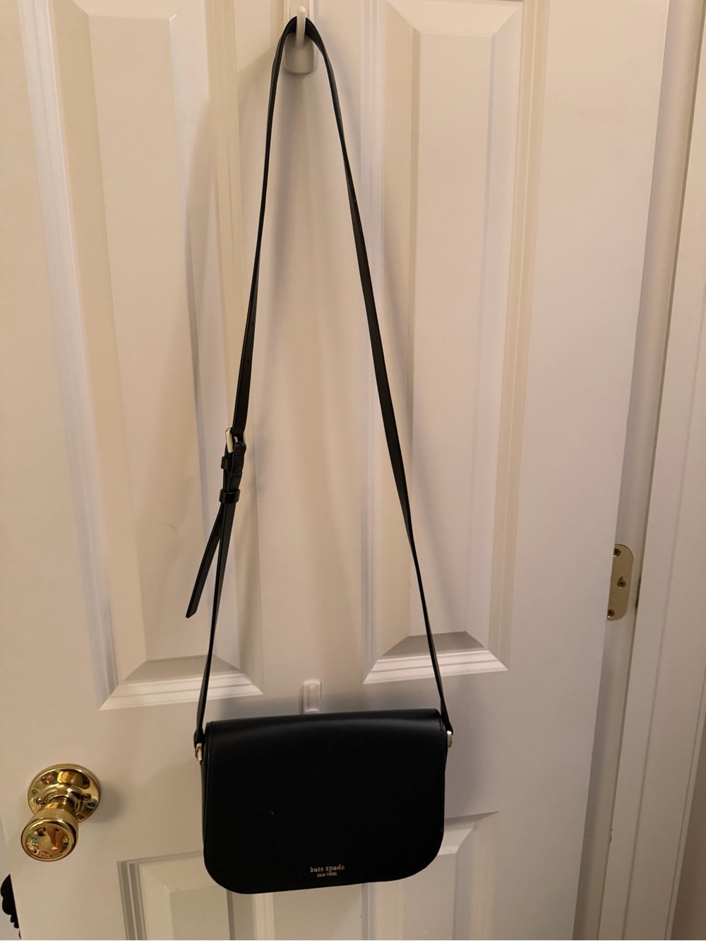 kate spade Black Leather Crossbody with Adjustable Strap